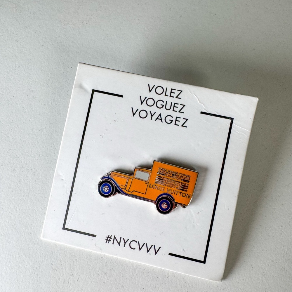 Louis Vuitton Orange & Blue Truck Pin
